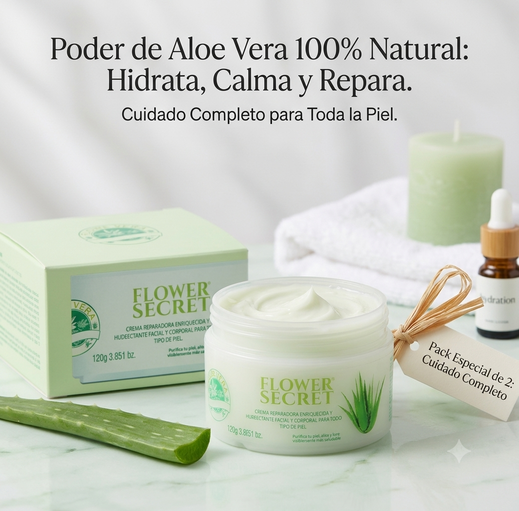 2 Cremas Facial y Corporal Reparadora Aloe Vera