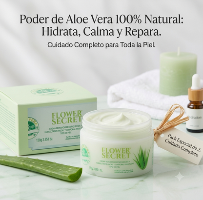 2 Cremas Facial y Corporal Reparadora Aloe Vera
