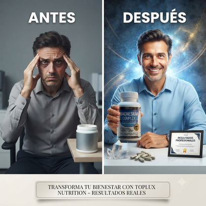 Cápsulas de Magnesio Complex 600mg Toplux - Recupera tu Energía y Descanso Profundo (60 Cápsulas)