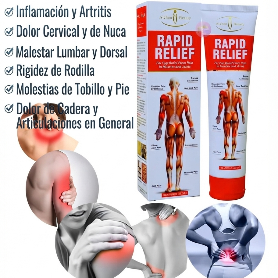 Crema Rapid Relief Aichun Beauty – Alivio Rápido para Dolores Musculares y Articulares