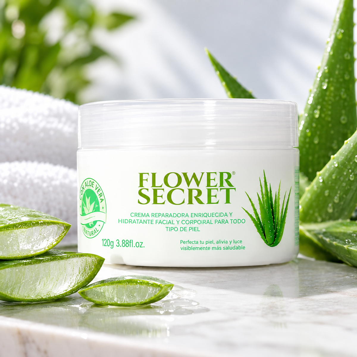 2 Cremas Facial y Corporal Reparadora Aloe Vera